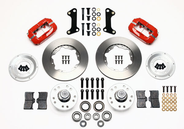 COILOVER & 4-LINK SYSTEM,ARMS,WILWOOD 11" BRAKES,RED CALIPERS,64-66 MUSTANG