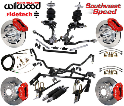 AIR RIDE & 4-LINK SYSTEM,ARMS,WILWOOD 12" BRAKES,RED CALIPERS,64-66 MUSTANG