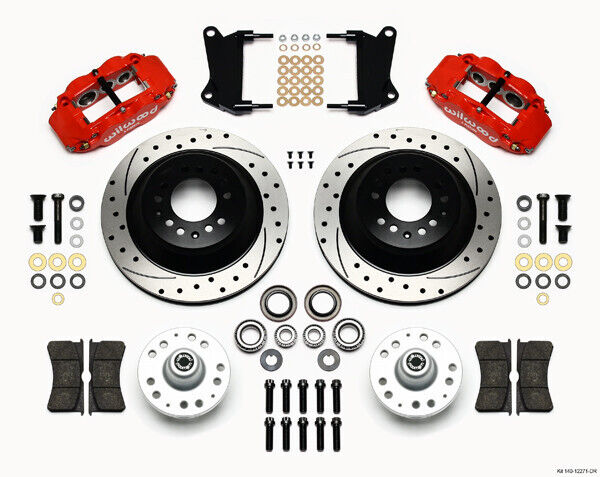 AIR RIDE & 4-LINK SYSTEM,ARMS,WILWOOD 13/12" DRILLED BRAKES,RED CALIPERS,64-66