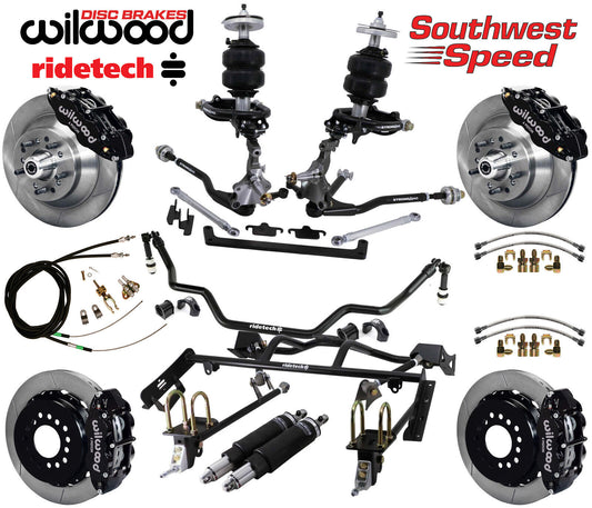 AIR RIDE & 4-LINK SYSTEM,ARMS,WILWOOD 13" BRAKES,BLACK CALIPERS,64-66 MUSTANG