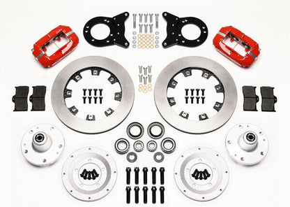 AIR RIDE & 4-LINK SYSTEM,CURRIE REAR END,WILWOOD 12" BRAKES,RED,67-70 MUSTANG