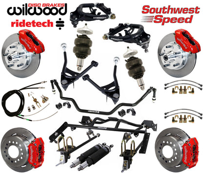 AIR RIDE & 4-LINK SYSTEM,ARMS,WILWOOD 11" BRAKES,RED CALIPERS,67-70 COUGAR