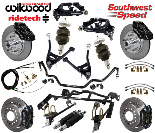 AIR RIDE & 4-LINK SYSTEM,ARMS,WILWOOD 11" BRAKES,BLACK CALIPERS,67-70 COUGAR