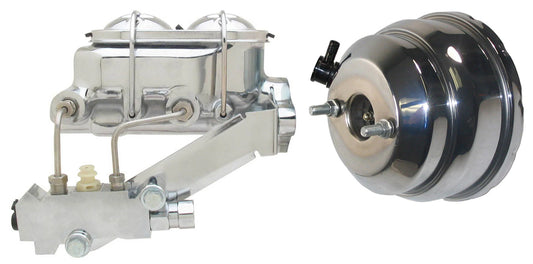 POWER BRAKE BOOSTER,POLISHED ALUM MASTER CYLINDER,& LEFT PROP VALVE,1",55-64 CHE