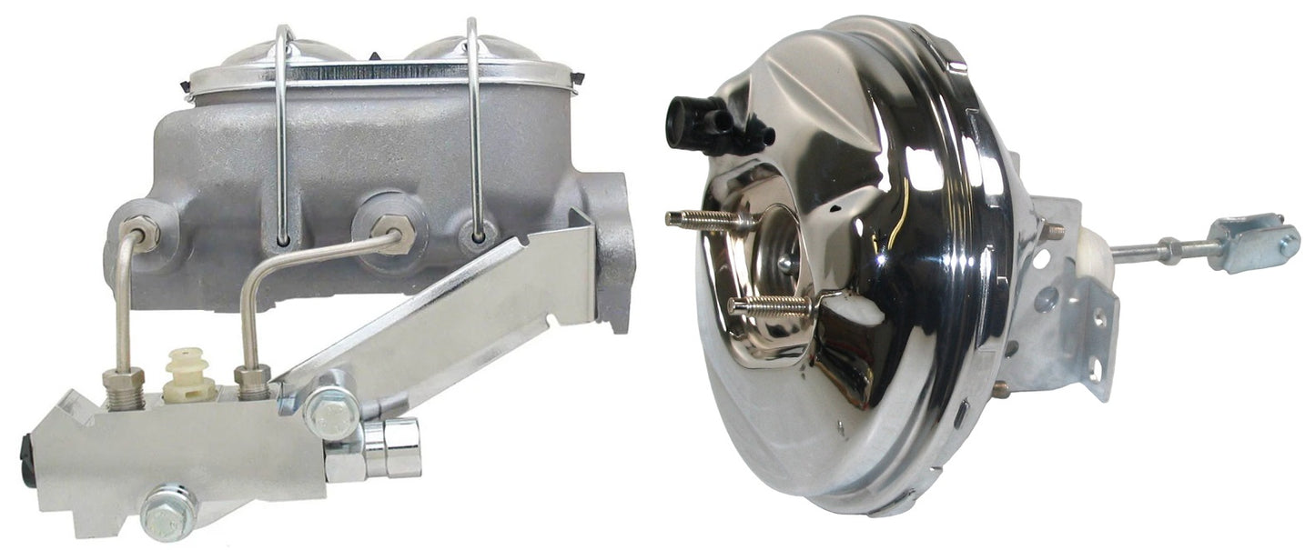 POWER BRAKE BOOSTER,ALUMINUM MASTER CYLINDER,& LEFT PROP VALVE SET,1",64-66 GM A