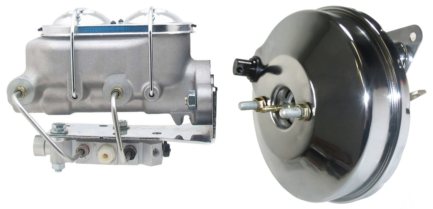 POWER BRAKE BOOSTER,ALUMINUM MASTER CYLINDER,& BOTTOM PROP VALVE SET,1",67-70 FO