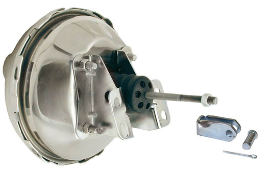 POWER BRAKE BOOSTER,9" DIAMETER SINGLE,64-66 GM A-BODY,CHROME