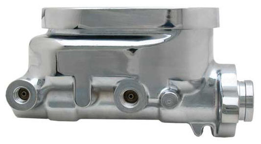 MASTER CYLINDER,POLISHED ALUMINUM,1/2" & 9/16" ON BOTH SIDES,1 1/8 DIAMETER,FLAT