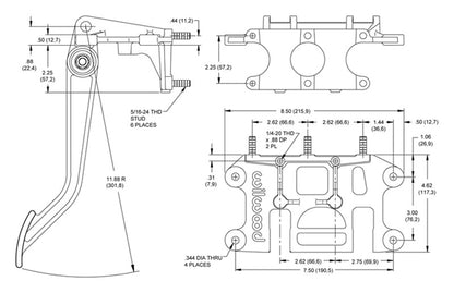DUAL FORWARD MOUNT SWING PEDAL,LONG