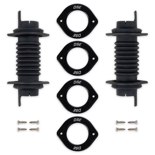 DOOR JAMB WIRING BOOT KIT -BLACK ANODIZE,UNIVERSAL,BLACK ANODIZED ALUMINUM TRIM