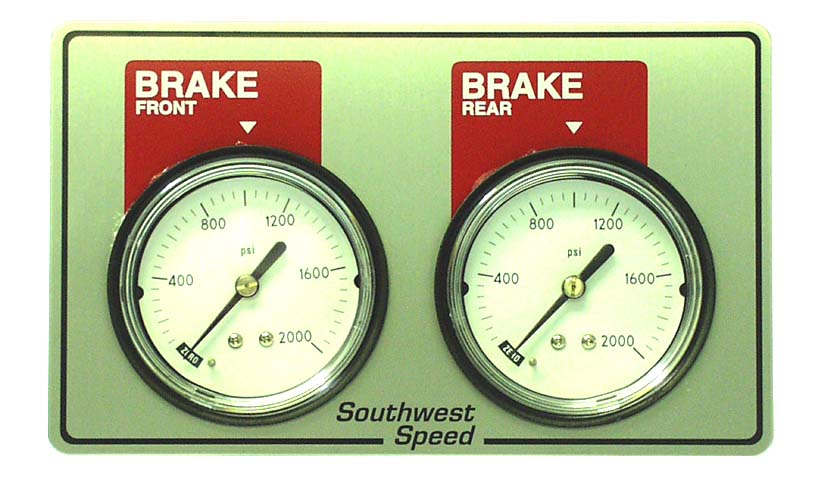 DUAL BRAKE GAUGES,W/PANEL,2000 PSI