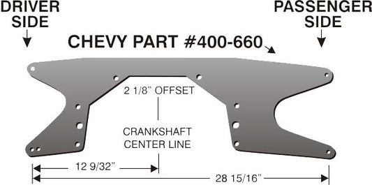 MOTOR PLATE,ALUM,CHEVY,2 1/8" OFFSET