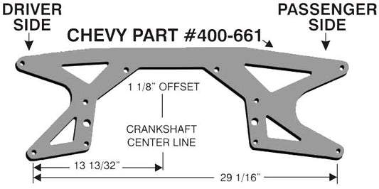 MOTOR PLATE,ALUM,CHEVY,1 1/8" OFFSET