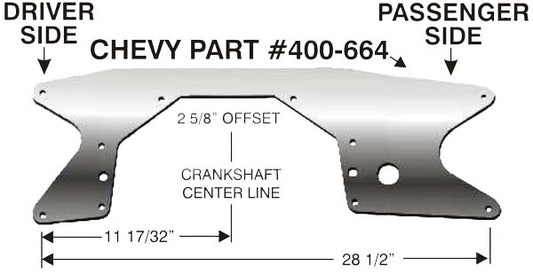 MOTOR PLATE,ALUM,CHEVY,2 5/8" OFFSET   W