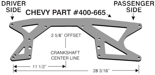 MOTOR PLATE,ALUM,CHEVY,2 5/8" OFFSET