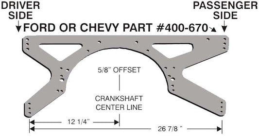 MOTOR PL,ALUM,CHEVY & 351 FORD, 5/8"OS,R