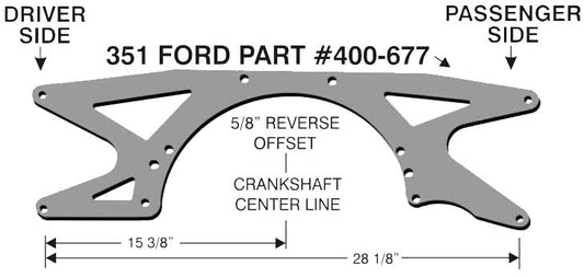 MOTOR PLA,ALUM,351 FORD,5/8" OFFSET,REV.