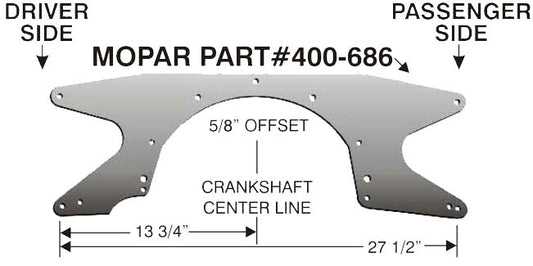 MOTOR PLATE,ALUM,MOPAR,5/8" OFFSET