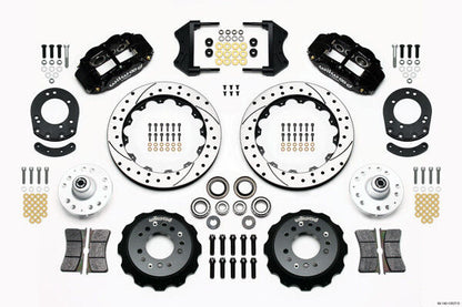 COILOVER & 4-LINK SYSTEM,CURRIE REAR END,WILWOOD 13" DRILLED BRAKES,BLACK,67-70