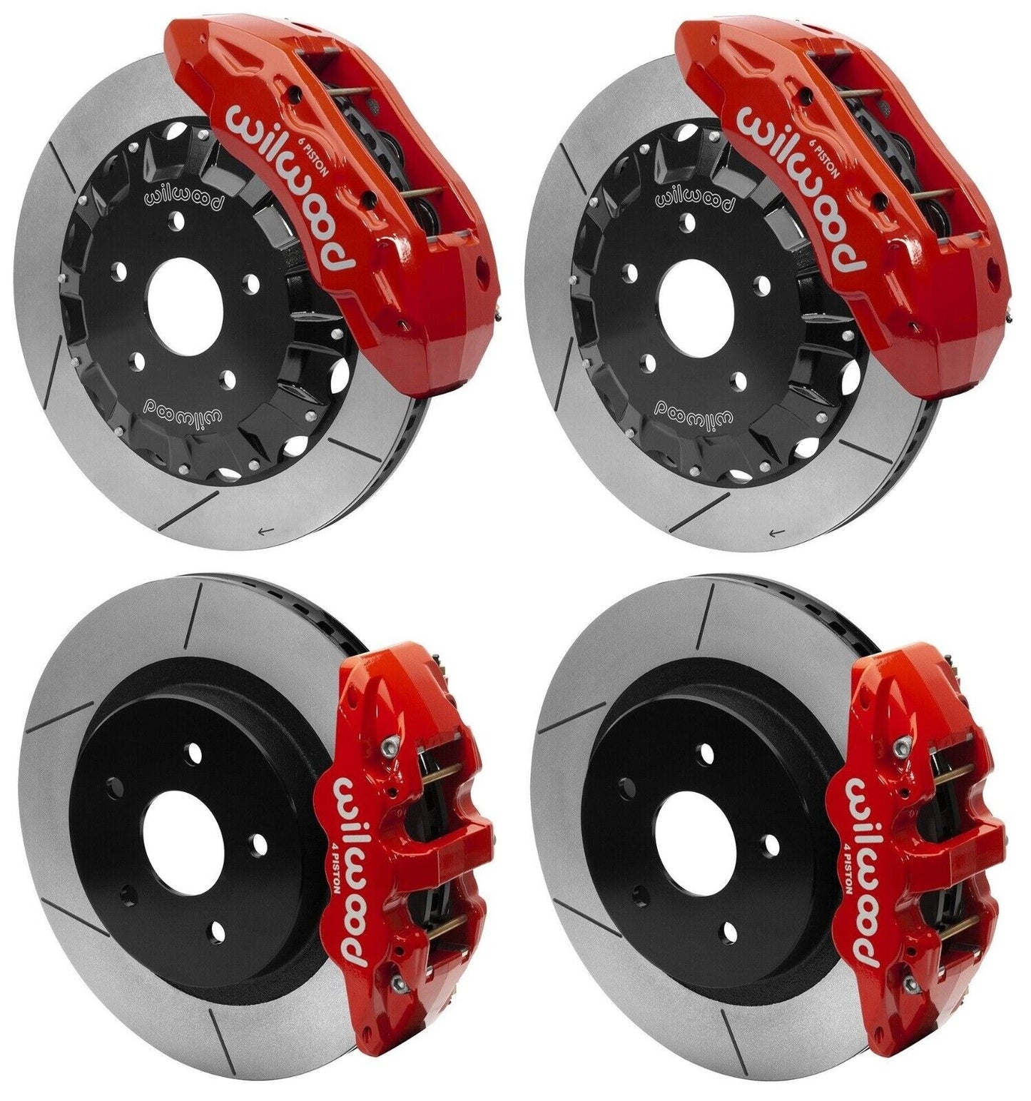 2013-2018 DODGE RAM 1500,FULL DISC BRAKE KIT,16"/15" ROTORS,RED CALIPERS