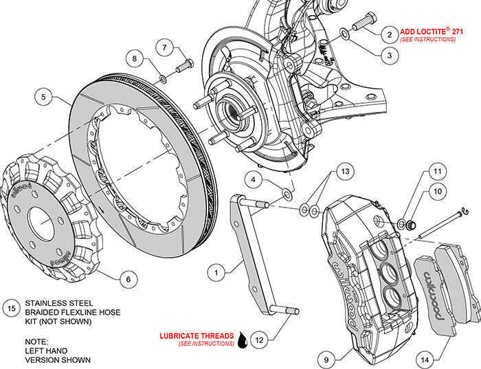 2013-2018 DODGE RAM 1500,FULL DISC BRAKE KIT,16"/15" ROTORS,RED CALIPERS