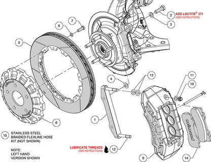 2013-2018 DODGE RAM 1500,FULL DISC BRAKE KIT,16"/15" ROTORS,RED CALIPERS