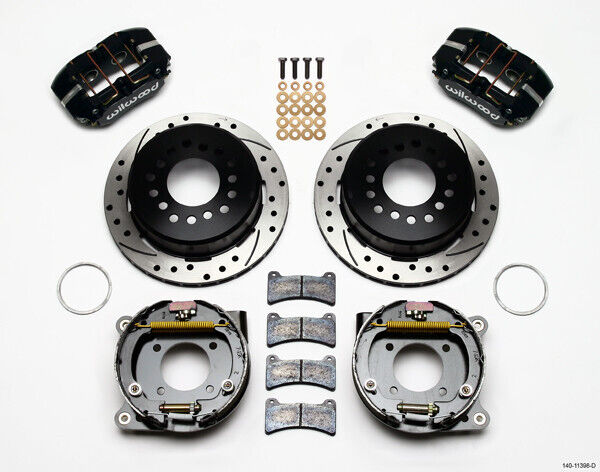 COILOVER & 4-LINK SYSTEM,WILWOOD 11" DRILLED BRAKES,BLACK CALIPERS,68-74 NOVA