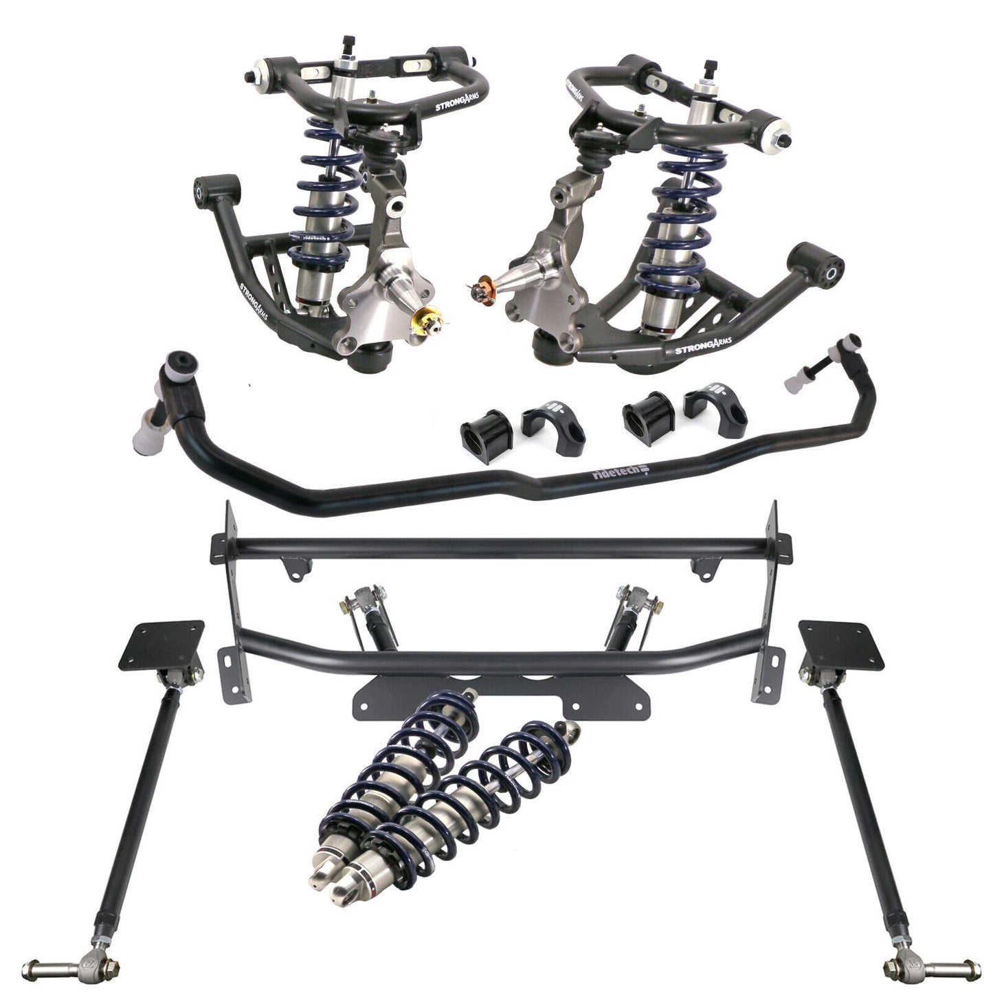 COILOVER & 4-LINK SYSTEM,WILWOOD 12" BRAKES,BLACK CALIPERS,68-74 NOVA