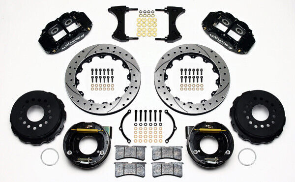 COILOVER & 4-LINK SYSTEM,WILWOOD 13" DRILLED BRAKES,BLACK CALIPERS,68-74 NOVA