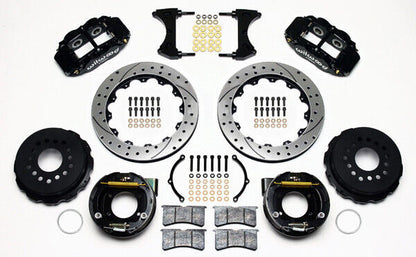 COILOVER & 4-LINK SYSTEM,WILWOOD 13" DRILLED BRAKES,BLACK CALIPERS,68-74 NOVA