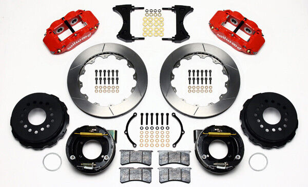 COILOVER & 4-LINK SYSTEM,WILWOOD 13" BRAKES,RED CALIPERS,68-74 NOVA
