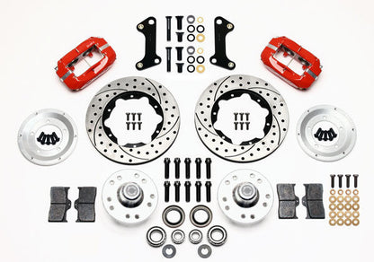 COILOVER & 4-LINK SYSTEM,CURRIE REAR END,WILWOOD 11" DRILLED,RED,68-74 NOVA