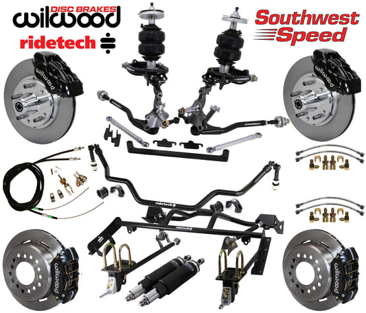 AIR RIDE & 4-LINK SYSTEM,ARMS,WILWOOD 11" BRAKES,BLACK CALIPERS,64-66 MUSTANG