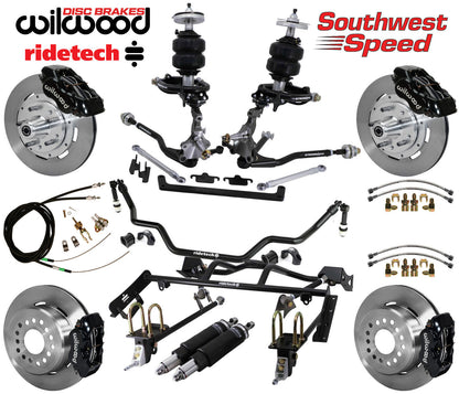 AIR RIDE & 4-LINK SYSTEM,ARMS,WILWOOD 12" BRAKES,BLACK CALIPERS,64-66 MUSTANG