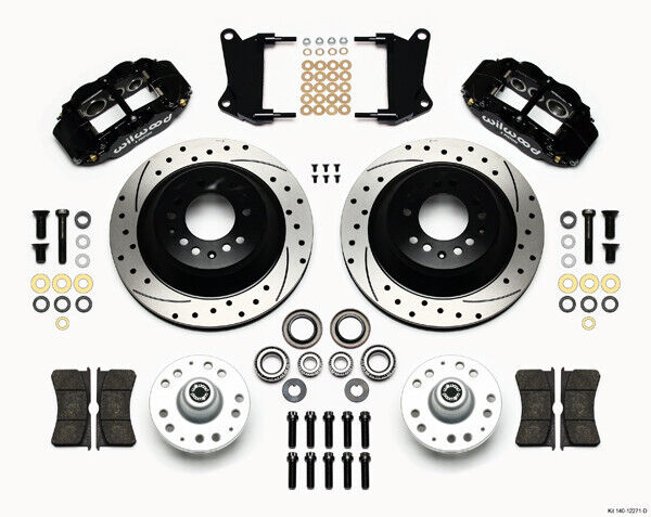 AIR RIDE & 4-LINK SYSTEM,CURRIE REAR END,WILWOOD 13"/12" DRILLED,BLACK,64-66
