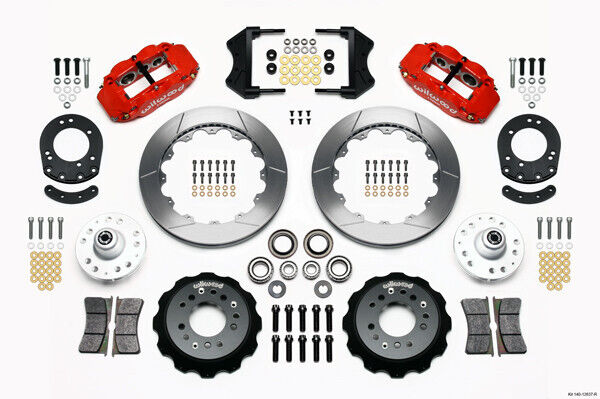 AIR RIDE & 4-LINK SYSTEM,CURRIE REAR END,WILWOOD 13" BRAKES,RED,67-70 MUSTANG