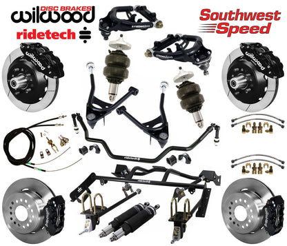 AIR RIDE & 4-LINK SYSTEM,ARMS,WILWOOD 13/12" BRAKES,BLACK CALIPERS,67-70 COUGAR