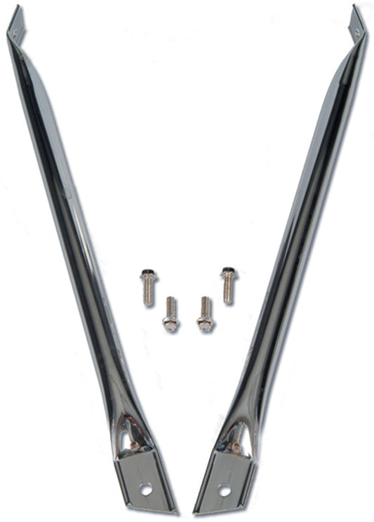 RADIATOR/FENDER BRACES,67-69 CAMARO,CHROME