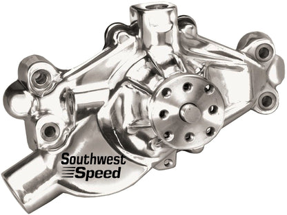 WATER PUMP,ALUM,SBC,SHORT,3/4" SHAFT,POLISHED