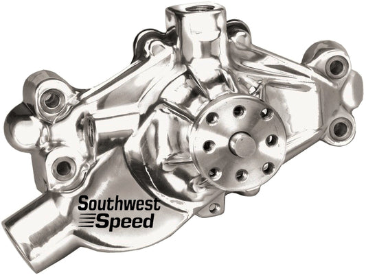 WATER PUMP,ALUM,SBC,SHORT,3/4" SHAFT,POLISHED