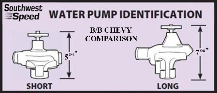 WATER PUMP,ALUM,BBC,SHORT,3/4" SHAFT