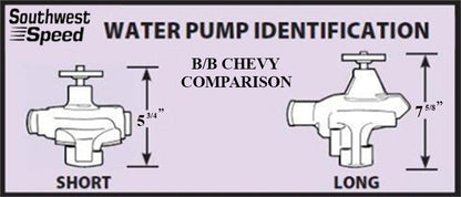 WATER PUMP,ALUM,BBC,SHORT,3/4" SHAFT