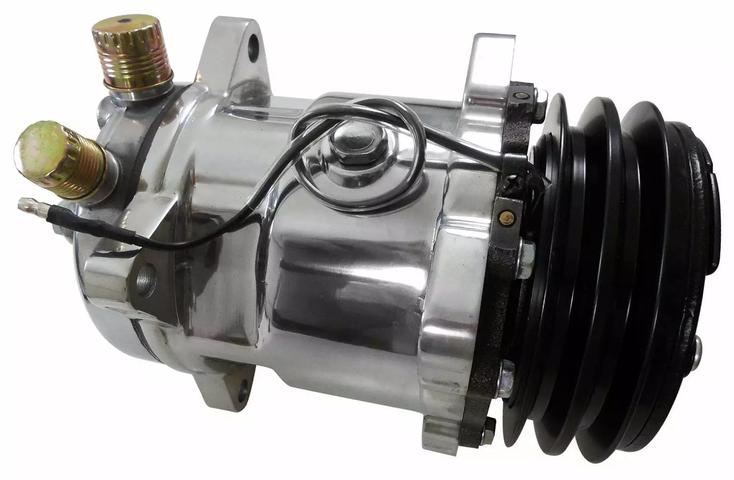 AC COMPRESSOR,V-BELT,SD-508,CHROME