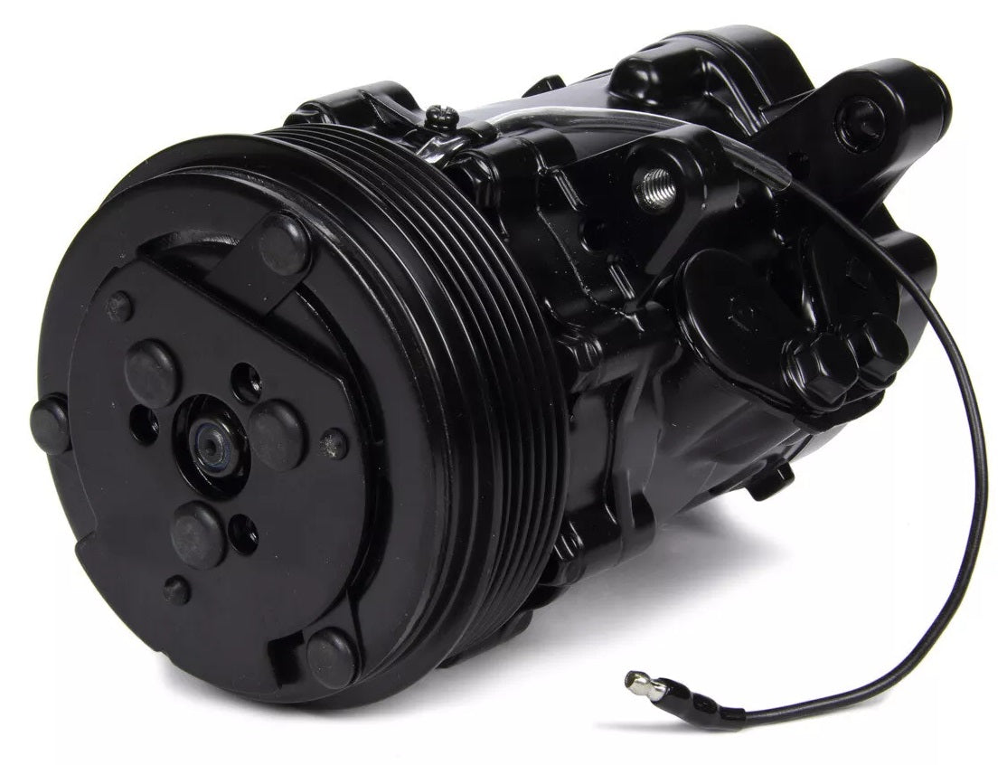 AC COMPRESSOR,SERPENTINE,SD-7,BLACK