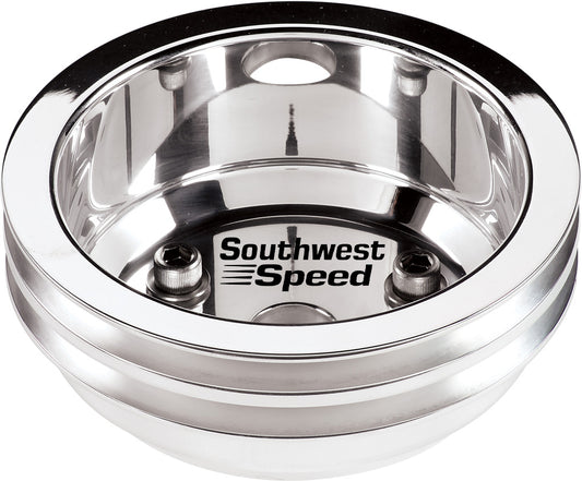 CRANK PULLEY,SBC,LWP,POL ALUM,2 V