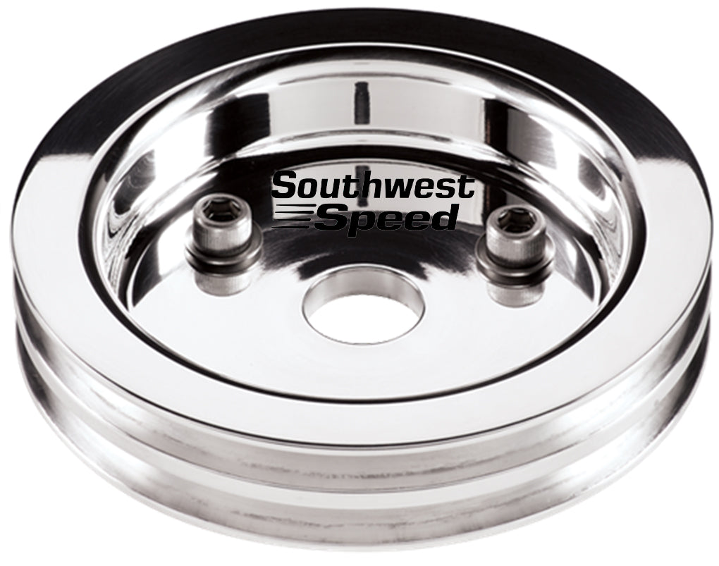 CRANK PULLEY,BBC,SWP,POL ALUM,2 V