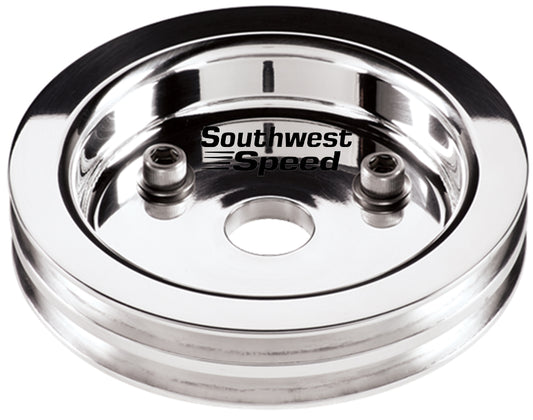 CRANK PULLEY,BBC,SWP,POL ALUM,2 V