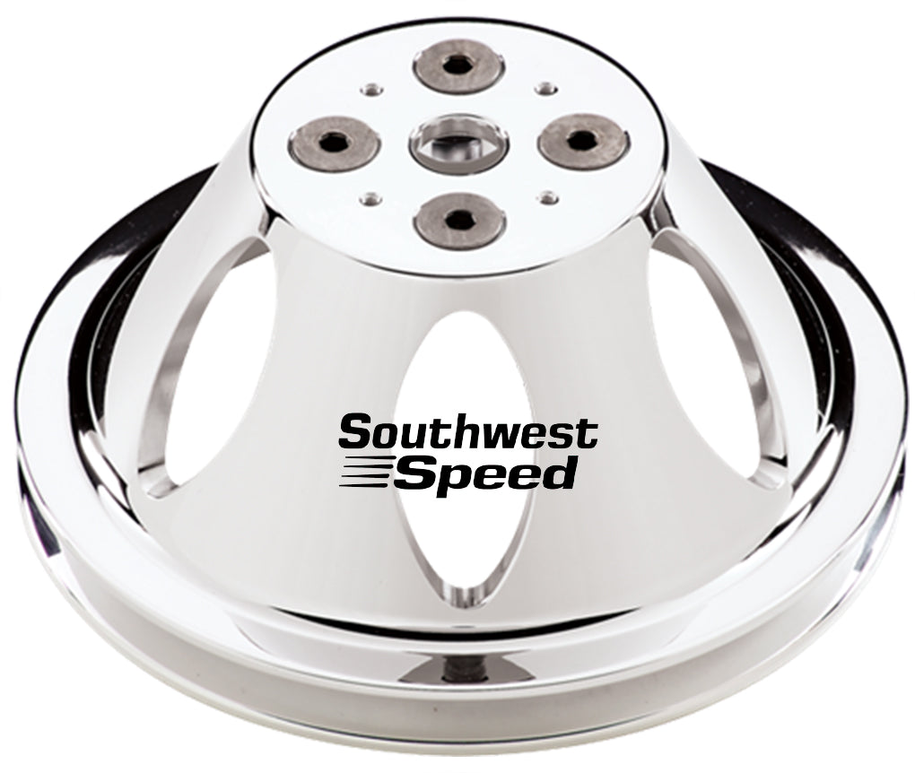 WATER PUMP PULLEY,SBC,SWP,POLISHED ALUMINUM,1 V-BELT GROOVE