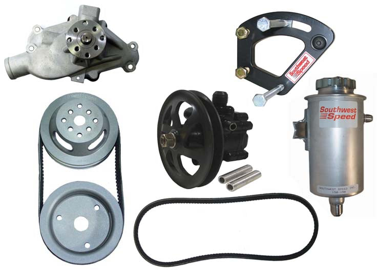 FRONT ENGINE KIT,V-BELT PULLEYS,HEAD MOUNT POWER STEERING PUMP,WATER PUMP,1 TO 1
