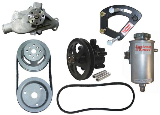 FRONT ENGINE KIT,V-BELT PULLEYS,HEAD MOUNT POWER STEERING PUMP,WATER PUMP,1 TO 1